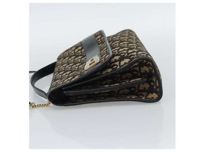 Christian Dior Trotter Canvas Shoulder Bag 2way Navy Gold - vista 3