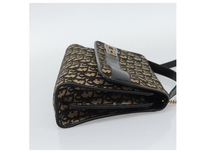 Christian Dior Trotter Canvas Shoulder Bag 2way Navy Gold - vista 4