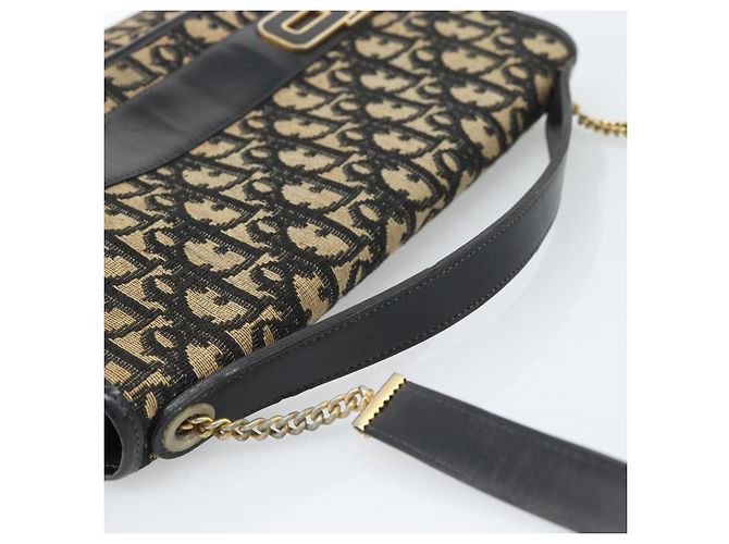 Christian Dior Trotter Canvas Shoulder Bag 2way Navy Gold - vista 7