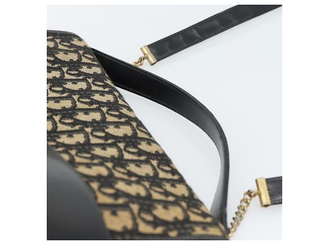 Christian Dior Trotter Canvas Shoulder Bag 2way Navy Gold - vista 8