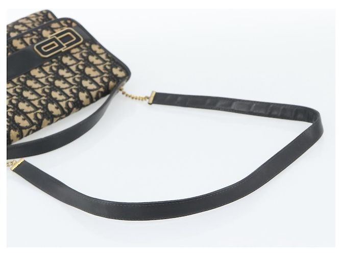 Christian Dior Trotter Canvas Shoulder Bag 2way Navy Gold - vista 9
