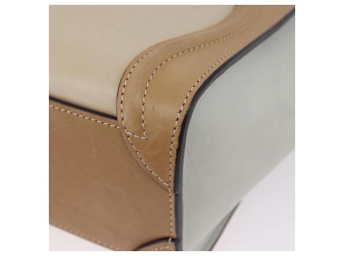 Céline CELINE Luggage Nano Hand Bag Leather Suede 2way Beige Gold - vista 19