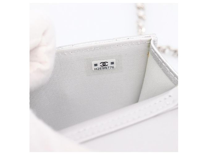 CHANEL Matelasse Chain Shoulder Bag Lamb Skin Navy CC - vista 12