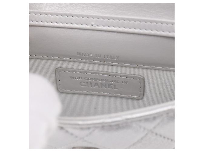 CHANEL Matelasse Chain Shoulder Bag Lamb Skin Navy CC - vista 17