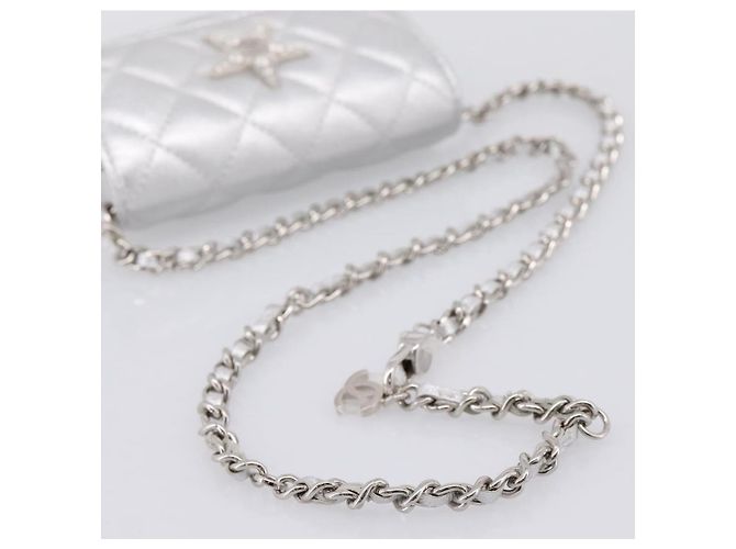 CHANEL Matelasse Chain Shoulder Bag Lamb Skin Navy CC - vista 7