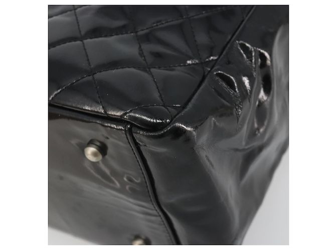 CHANEL Matelasse Chain Shoulder Bag Patent Leather Black Silver CC - vista 15