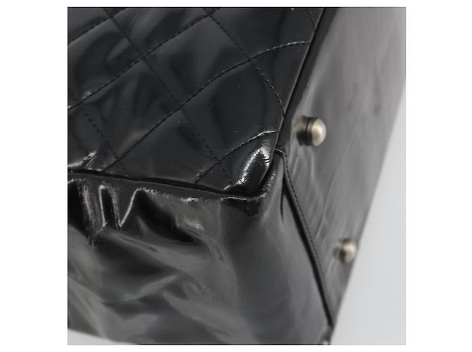 CHANEL Matelasse Chain Shoulder Bag Patent Leather Black Silver CC - vista 16