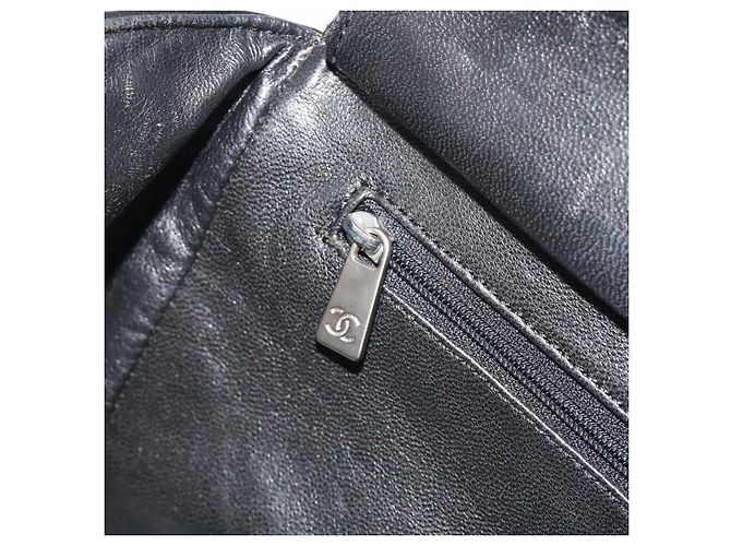 CHANEL Matelasse Chain Shoulder Bag Patent Leather Black Silver CC - vista 20