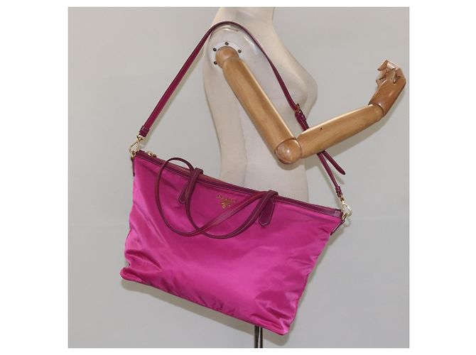 PRADA Bolso Tote Nylon 2way Pink Gold - vista 24