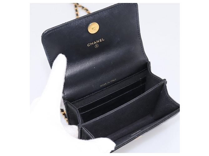 CHANEL Matelasse Hand Bag Patent Leather 2way Black Gold CC - vista 16