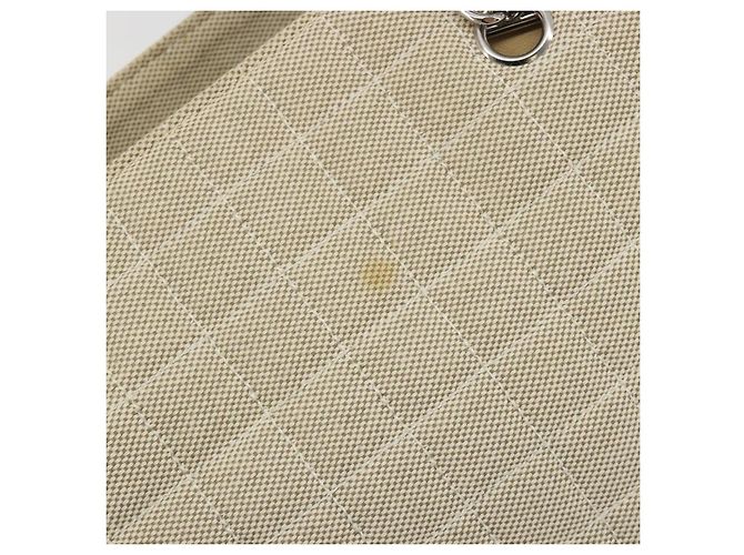 CHANEL Choco Bar Cambon Chain Tote Bag Canvas Beige Silver CC - Ansicht 14