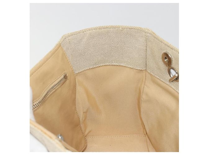 CHANEL Choco Bar Cambon Chain Tote Bag Canvas Beige Silver CC - Ansicht 17