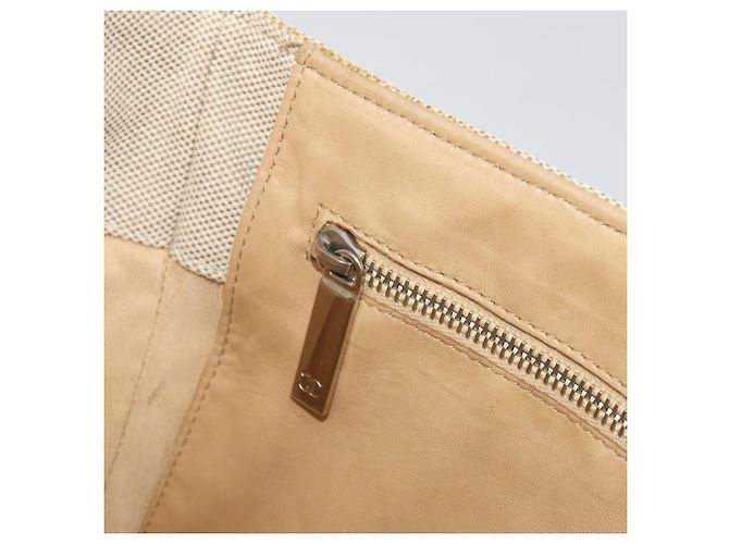 CHANEL Choco Bar Cambon Chain Tote Bag Canvas Beige Silver CC - Ansicht 19