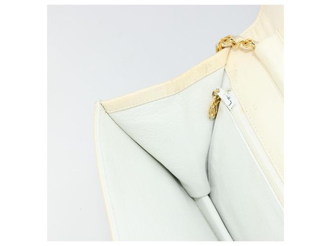 CHANEL Matelasse Chain Shoulder Bag Lamb Skin White Gold CC - vista 20