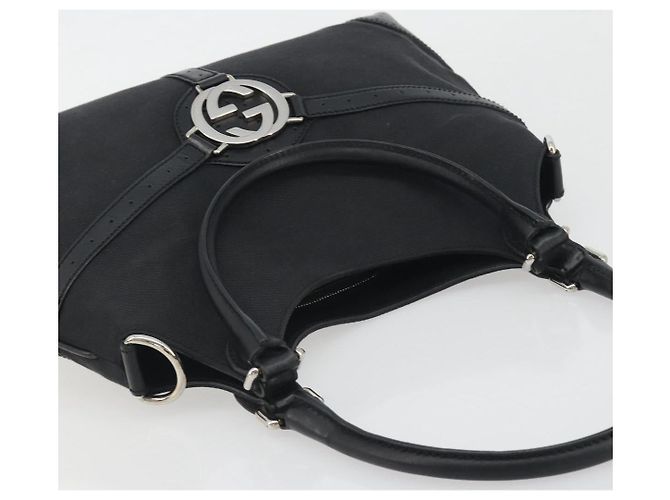 GUCCI Interlocking G Handtasche Canvas Schwarz Silber - Ansicht 6