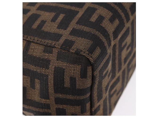 FENDI Zucca Canvas Mamma Baguette Hand Bag Brown Silver - vista 14