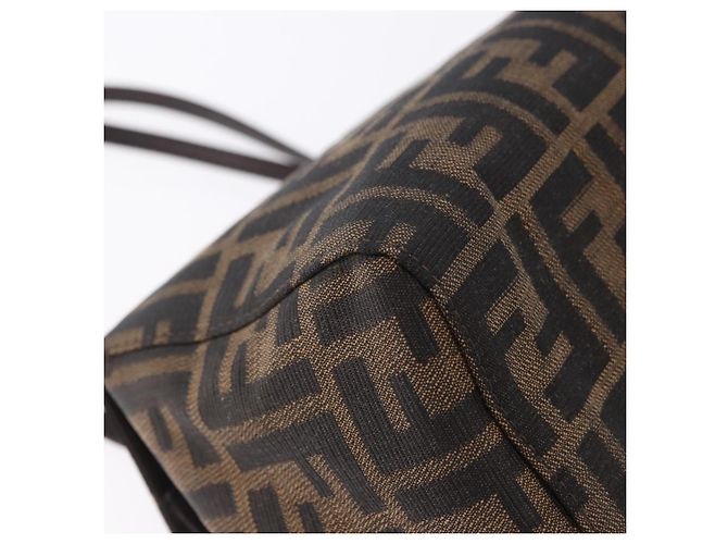 FENDI Zucca Canvas Mamma Baguette Hand Bag Brown Silver - vista 16