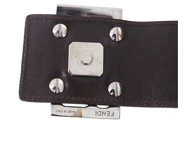 FENDI Zucca Canvas Mamma Baguette Hand Bag Brown Silver - vista 19