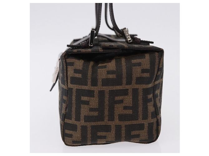 FENDI Zucca Canvas Mamma Baguette Hand Bag Brown Silver - vista 3