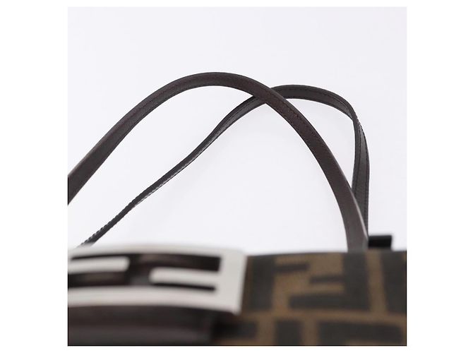 FENDI Zucca Canvas Mamma Baguette Hand Bag Brown Silver - vista 8