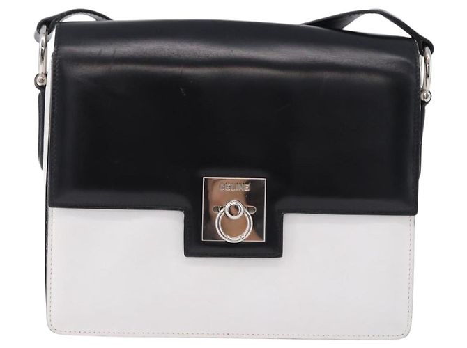 Céline CELINE Schultertasche Leder Schwarz Weiß - Ansicht 2
