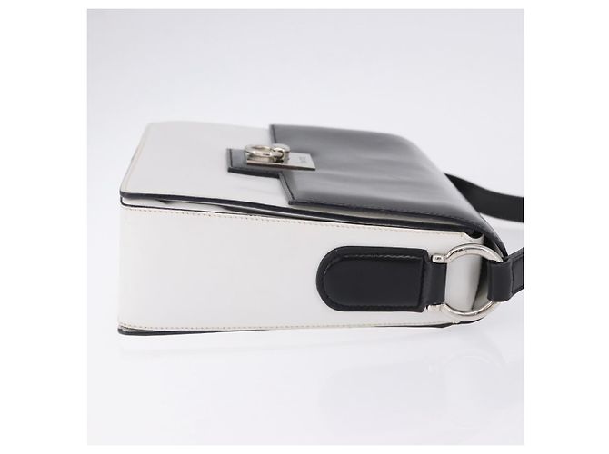 Céline CELINE Schultertasche Leder Schwarz Weiß - Ansicht 4
