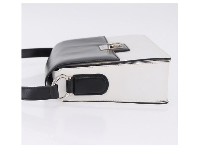 Céline CELINE Schultertasche Leder Schwarz Weiß - Ansicht 5