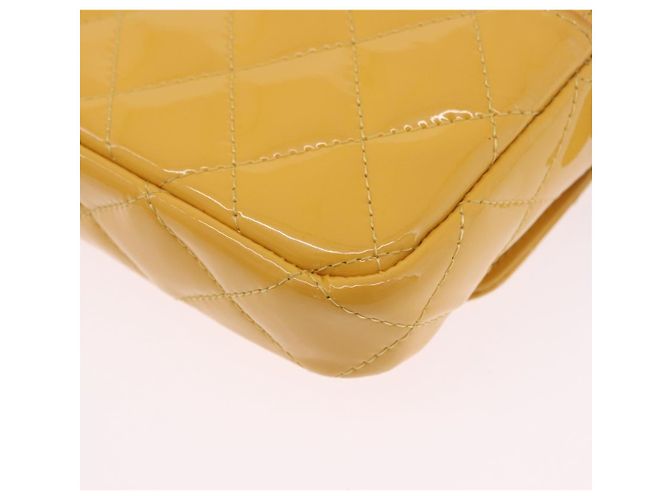 CHANEL COCO Mark Chain Shoulder Bag Cuero charol Amarillo Oro CC - vista 18