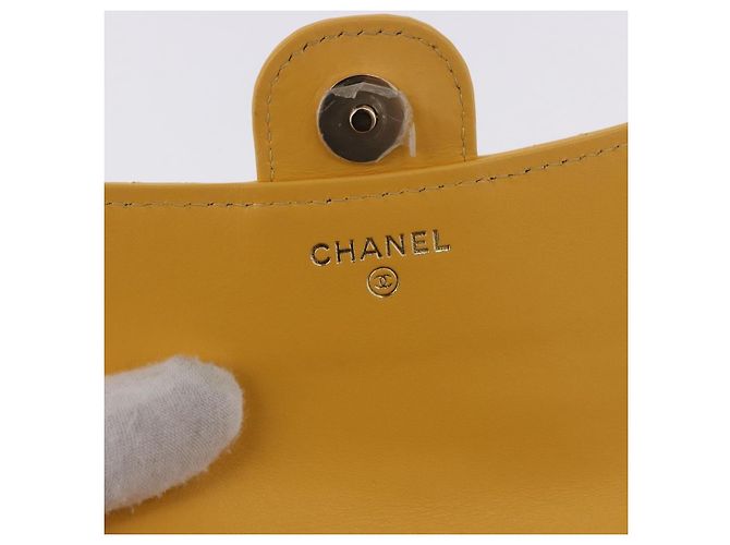 CHANEL COCO Mark Chain Shoulder Bag Cuero charol Amarillo Oro CC - vista 20