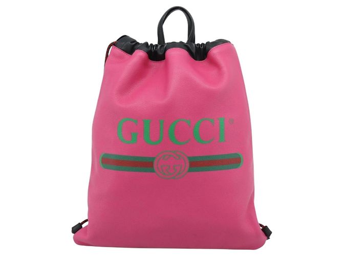 GUCCI Drawstring Backpack Leather Pink 516639 - vista 13
