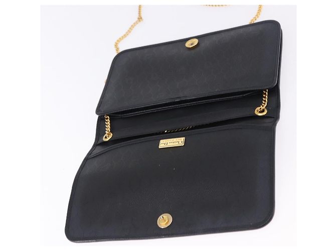 Christian Dior Chain Shoulder Bag Leather Black Gold - vista 10