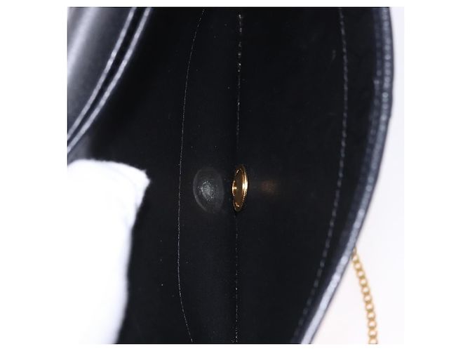 Christian Dior Chain Shoulder Bag Leather Black Gold - vista 11