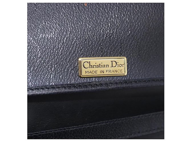 Christian Dior Chain Shoulder Bag Leather Black Gold - vista 18