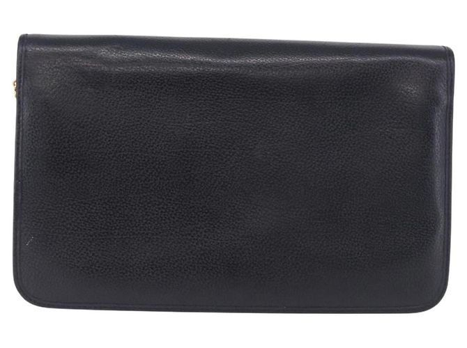 Christian Dior Chain Shoulder Bag Leather Black Gold - vista 2