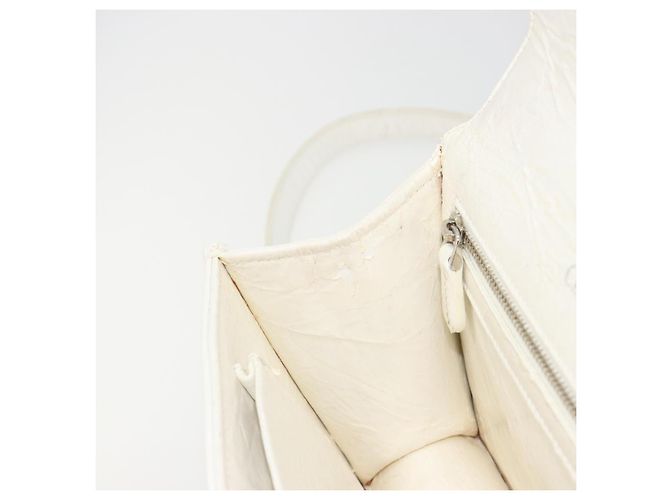 Christian Dior Chain Shoulder Bag Leather White Gold - vista 21