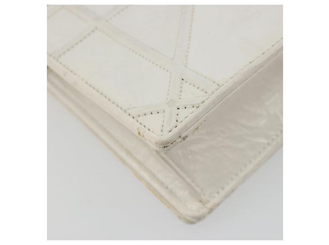 Christian Dior Chain Shoulder Bag Leather White Gold - vista 9