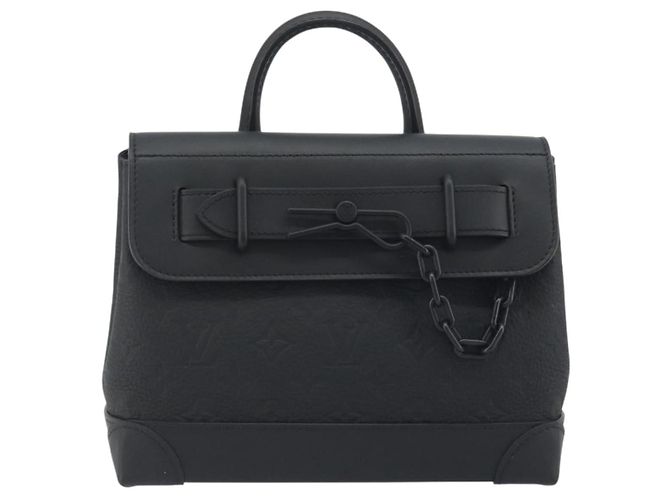 LOUIS VUITTON Taurillon Clemence Monogram Steamer PM Black M24436 - vista 13
