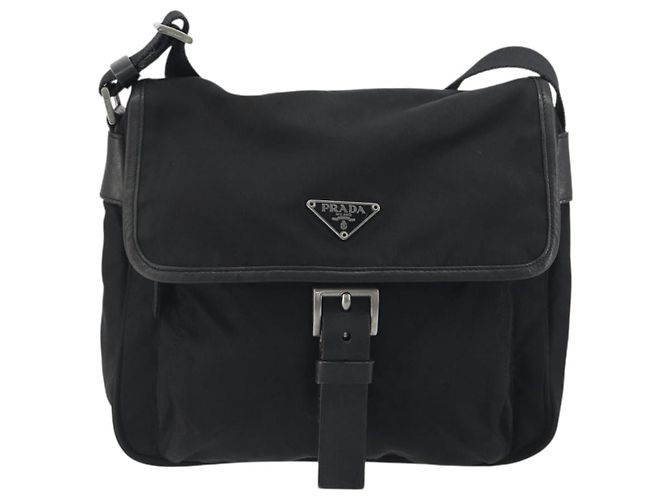PRADA Bolsa de Ombro Nylon Black Silver - vista 13