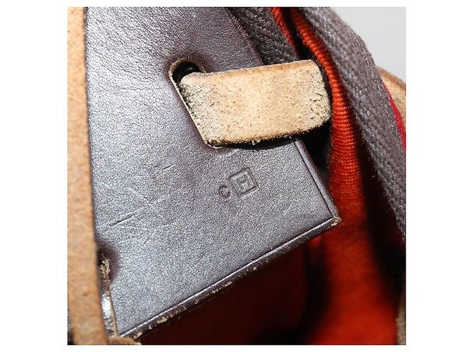 Hermès HERMES Herbag Cabas MM Hand Bag Canvas Leather Red Gold - vista 12