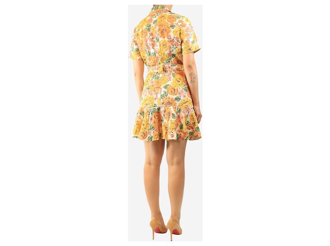 Zimmermann Oranges Blumen-Midikleid aus Leinen - size UK 12 - Ansicht 2