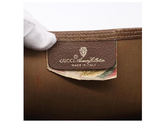 GUCCI GG Supreme Web Sherry Line Tote Bag PVC Beige 39 02 003 - vista 14