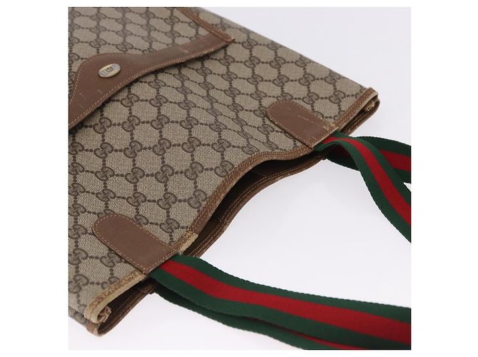 GUCCI GG Supreme Web Sherry Line Tote Bag PVC Beige 39 02 003 - vista 6