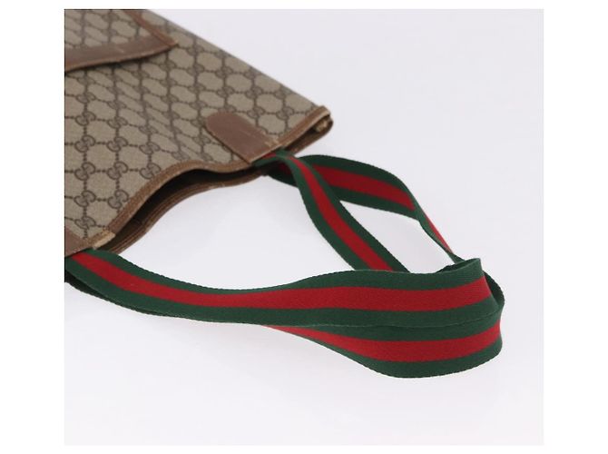 GUCCI GG Supreme Web Sherry Line Tote Bag PVC Beige 39 02 003 - vista 7