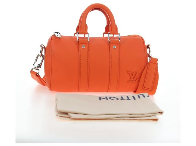 LOUIS VUITTON Keepall XS Shoulder Bag Leather Orange M81004 LV - vista 12