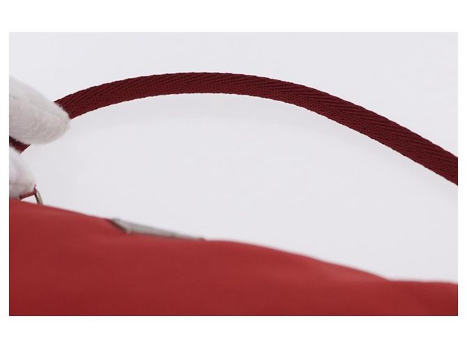 PRADA Bolso de accesorios Nylon Rojo Plata - vista 8