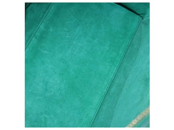 Autre Marque SAINT LAURENT Classic Duffle Bag Leather 2way Green Gold 322049 - vista 10