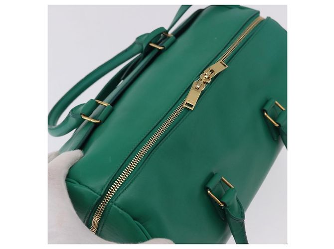 Autre Marque SAINT LAURENT Classic Duffle Bag Leather 2way Green Gold 322049 - vista 14