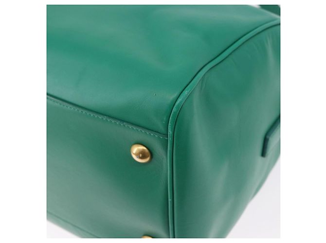 Autre Marque SAINT LAURENT Classic Duffle Bag Leather 2way Green Gold 322049 - vista 20