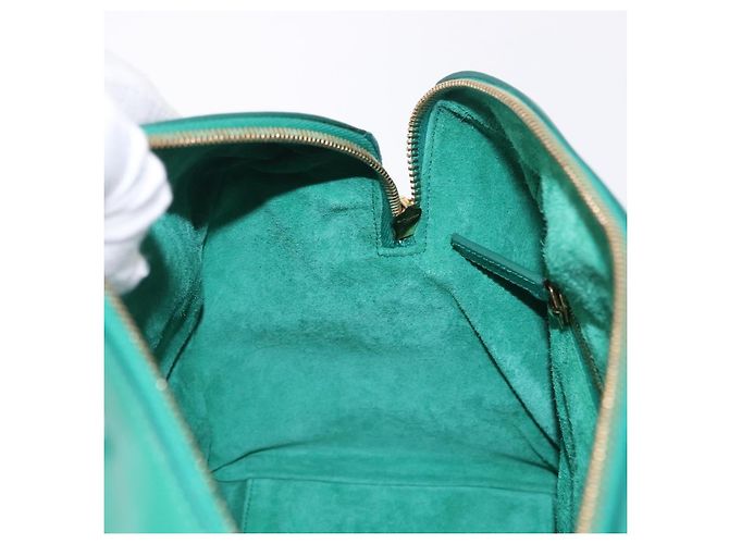 Autre Marque SAINT LAURENT Classic Duffle Bag Leather 2way Green Gold 322049 - vista 25