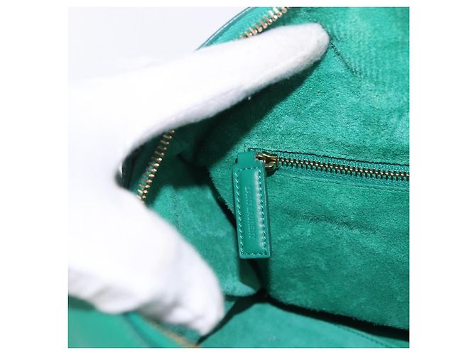 Autre Marque SAINT LAURENT Classic Duffle Bag Leather 2way Green Gold 322049 - vista 27